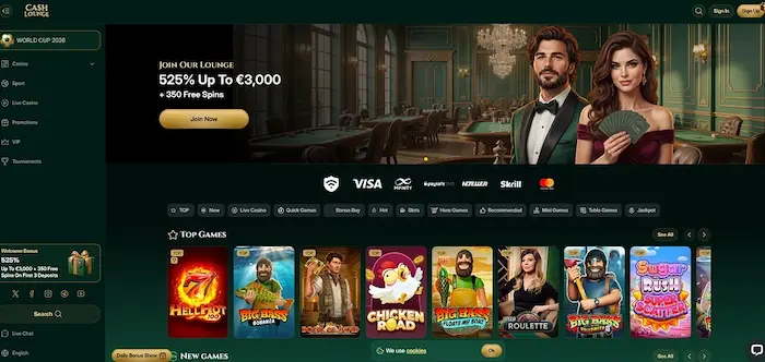 CashLounge Casino Startseite hero